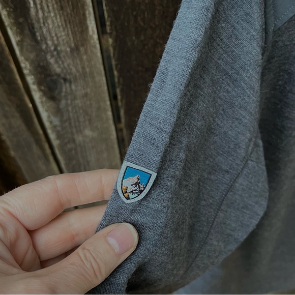 KUHL Merino Wool 1/4 Zip Long Sleeve Top In Gray Sz S - Picture 7 of 12